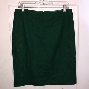 Green wool pencil skirt